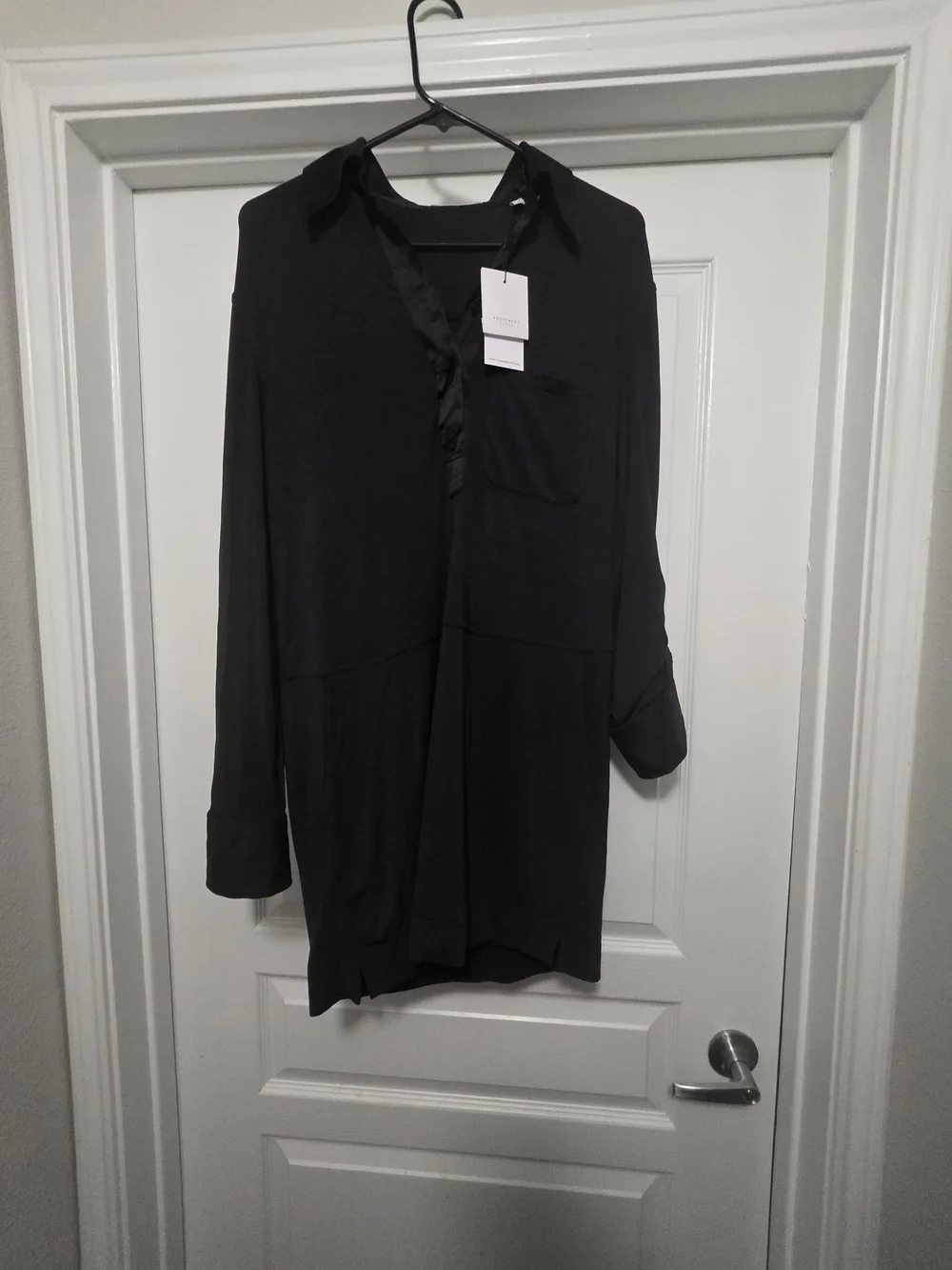 Equipment Black Long Shirt Dress